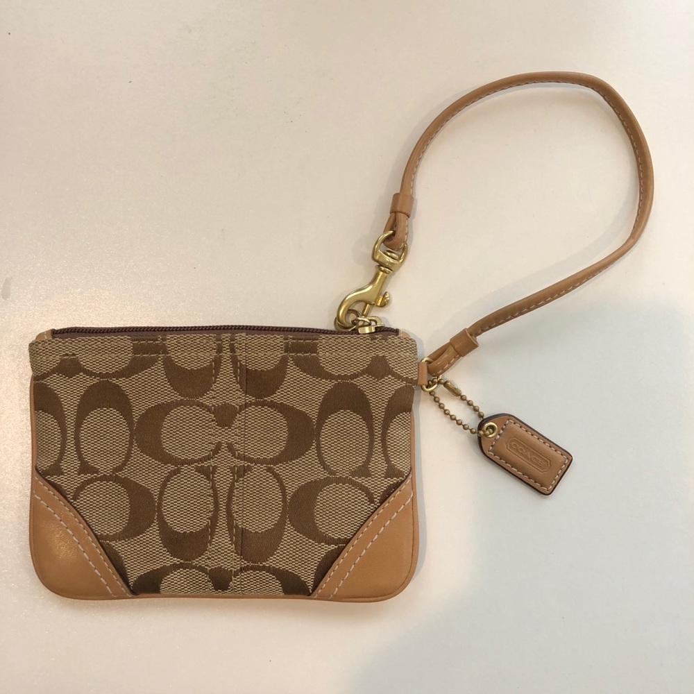 Coach Signature Logo Wristlet